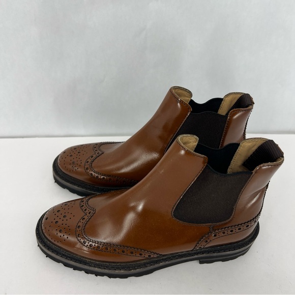 lo.white Classic Brown Brogue Chelsea Boots main image 7